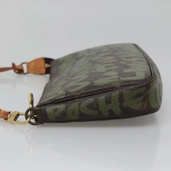 LOUIS VUITTON Graffiti Pochette Accessoires Pouch Khaki M92191 LV Auth bs28566 - Picture 6 of 16